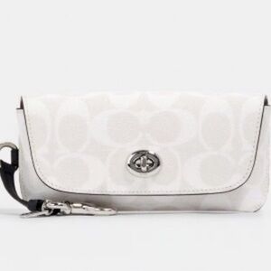 COACH Signature Sunglasses Case White NWT